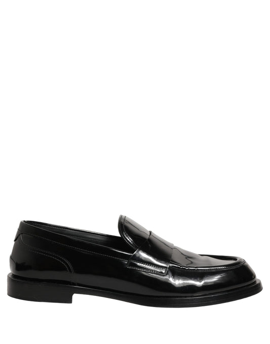 Black Leather Formal Men Dress Loafers Shoes