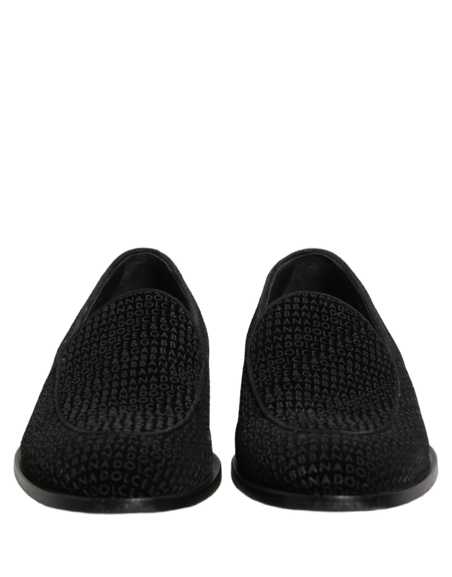 Black Logo Monogram Men Dress Loafers Shoes