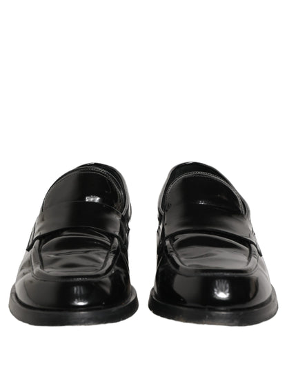 Black Leather Formal Men Dress Loafers Shoes