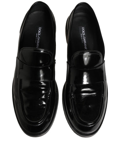 Black Leather Formal Men Dress Loafers Shoes