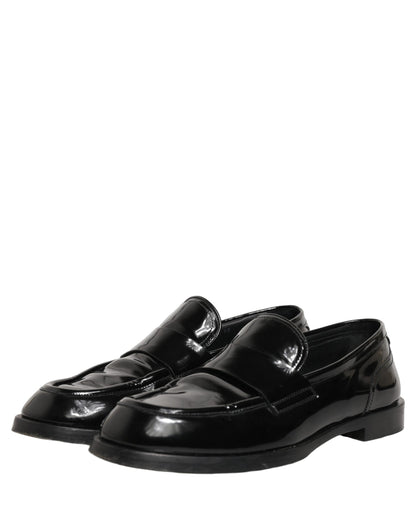 Black Leather Formal Men Dress Loafers Shoes