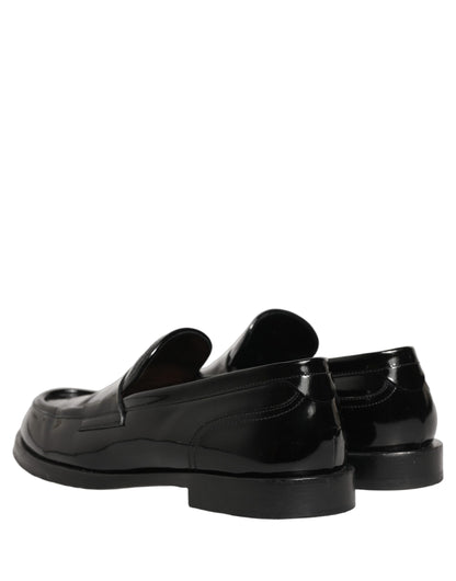 Black Leather Formal Men Dress Loafers Shoes