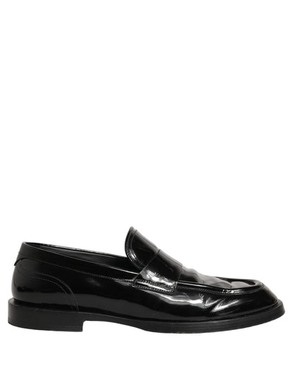 Black Leather Formal Men Dress Loafers Shoes
