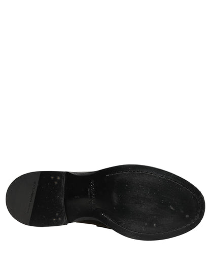Black Leather Formal Men Dress Loafers Shoes