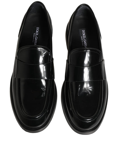 Black Leather Formal Men Dress Loafers Shoes