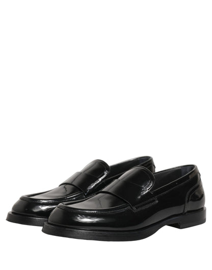 Black Leather Formal Men Dress Loafers Shoes