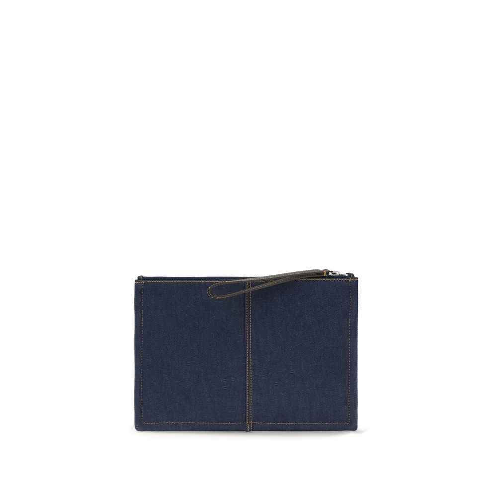 Blue Cotton Clutch Bag
