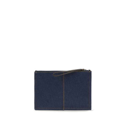 Blue Cotton Clutch Bag