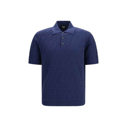 Blue Cotton Polo Shirt