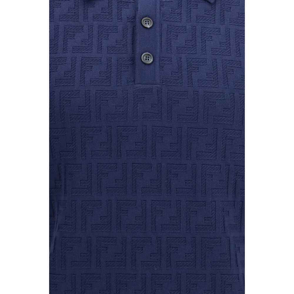 Blue Cotton Polo Shirt