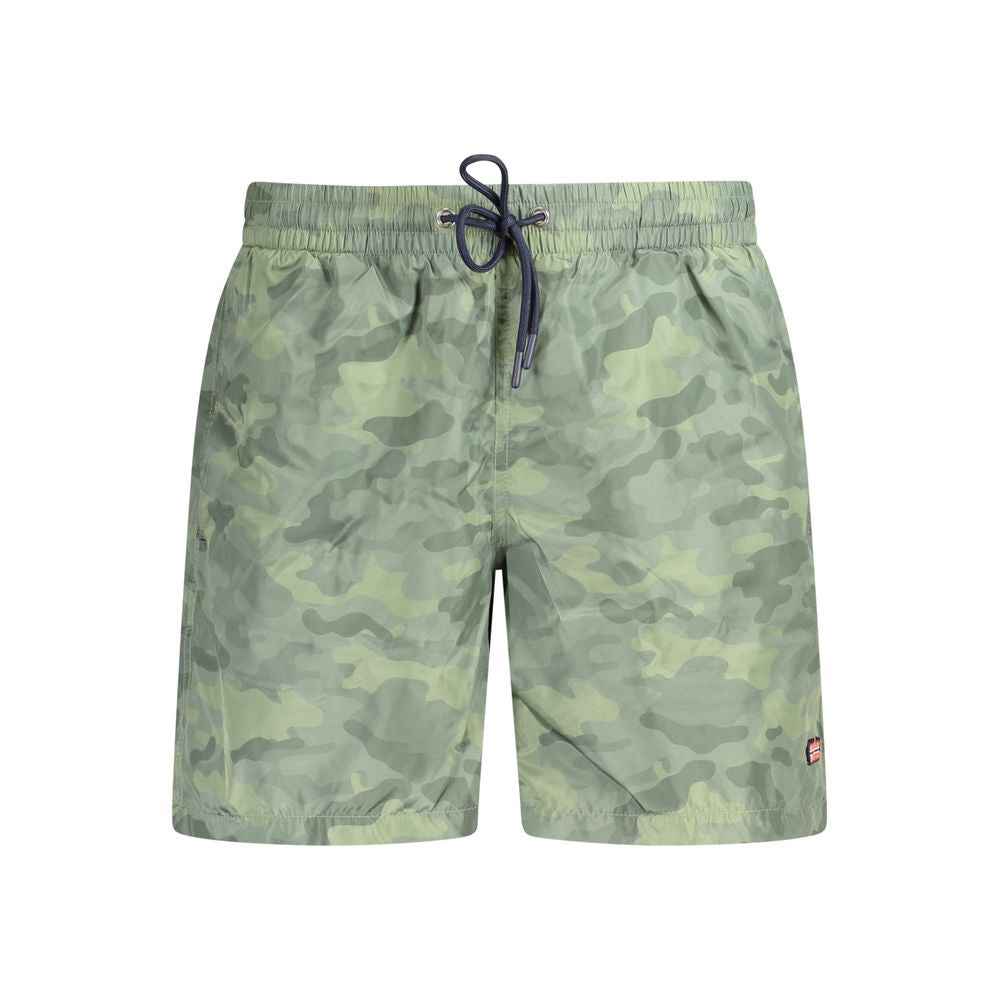 Green Polyester Shorts