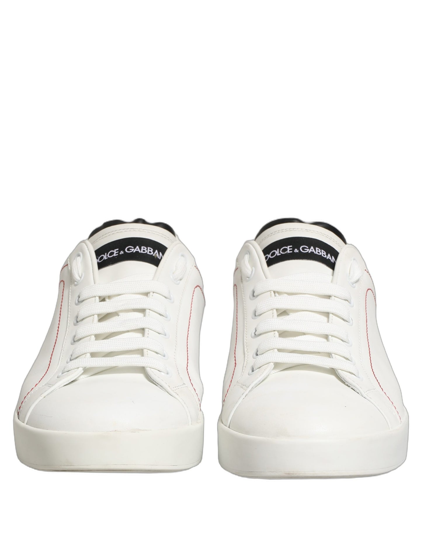White Black Leather Lace Up Sneakers Shoes