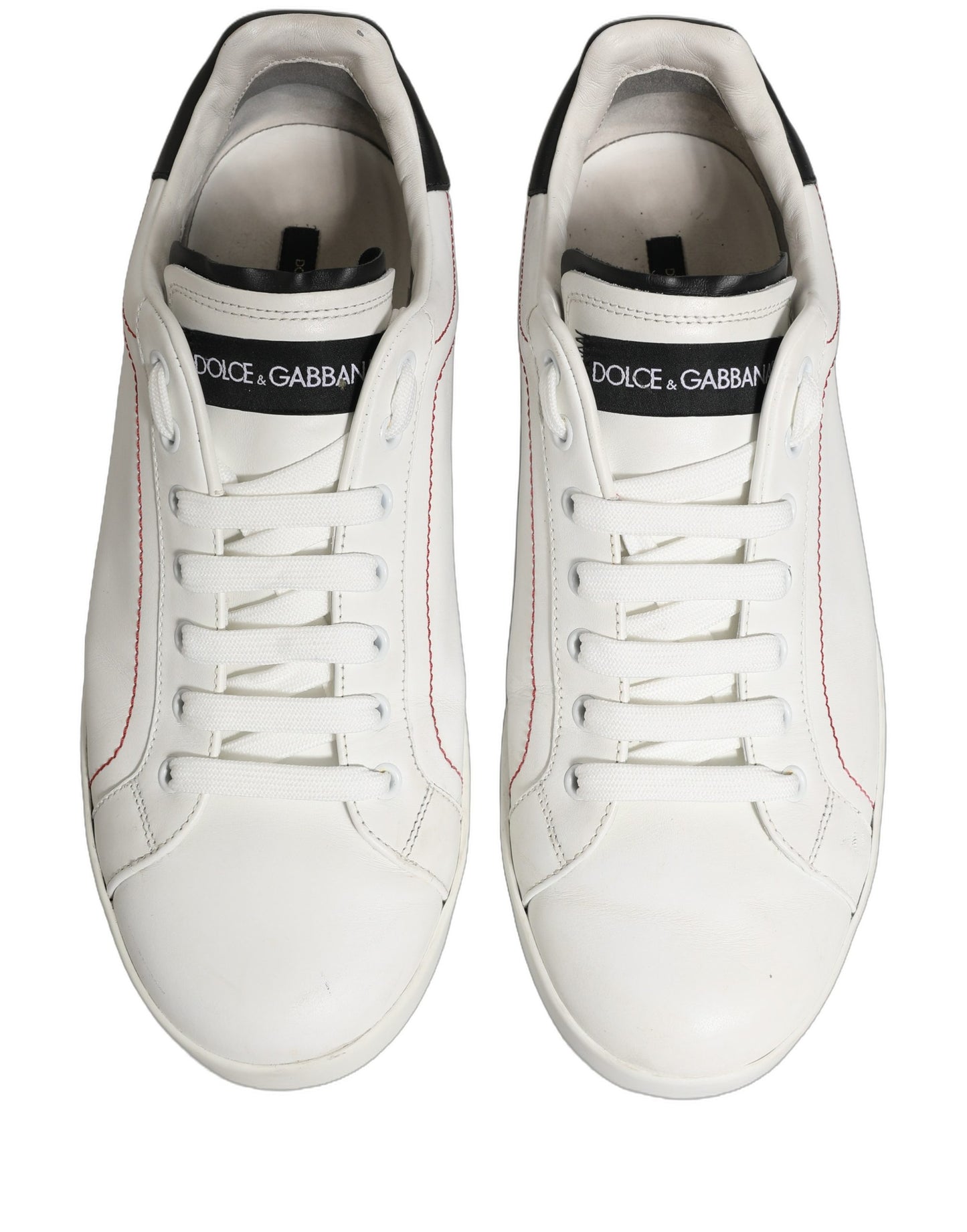 White Black Leather Lace Up Sneakers Shoes