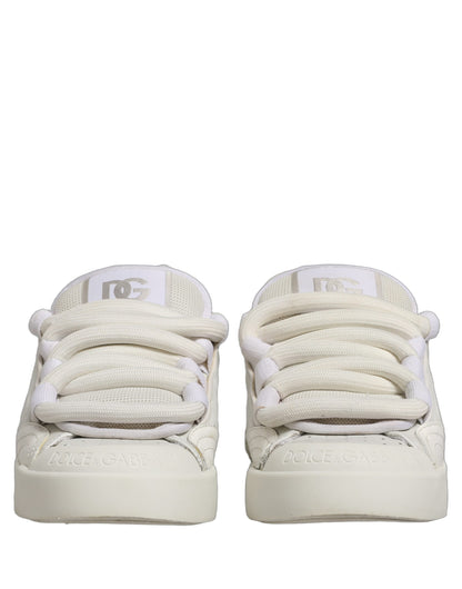 White Leather Portofino Space Sneakers Shoes