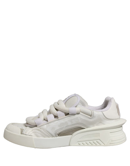 White Leather Portofino Space Sneakers Shoes