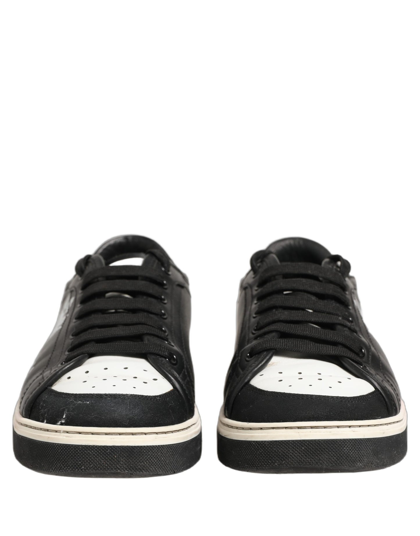 Black Leather Crown Milano Men Sneakers Shoes