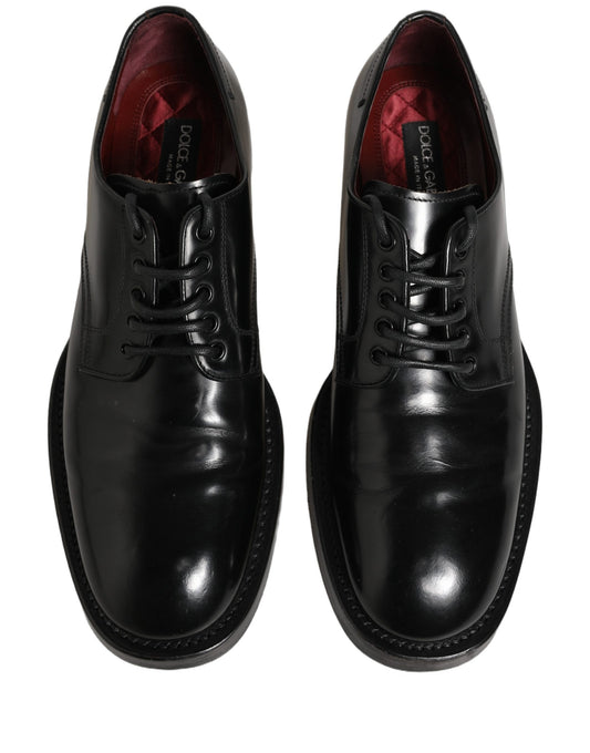 Black Leather Lace Up Derby Dress Men Shoes