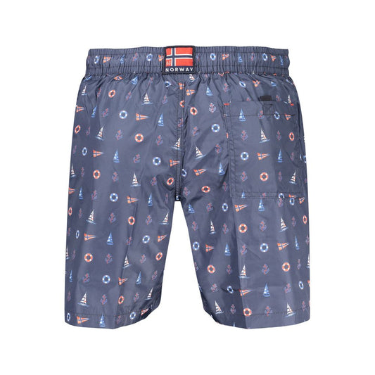 Blue Polyester Men's Swim Shorts