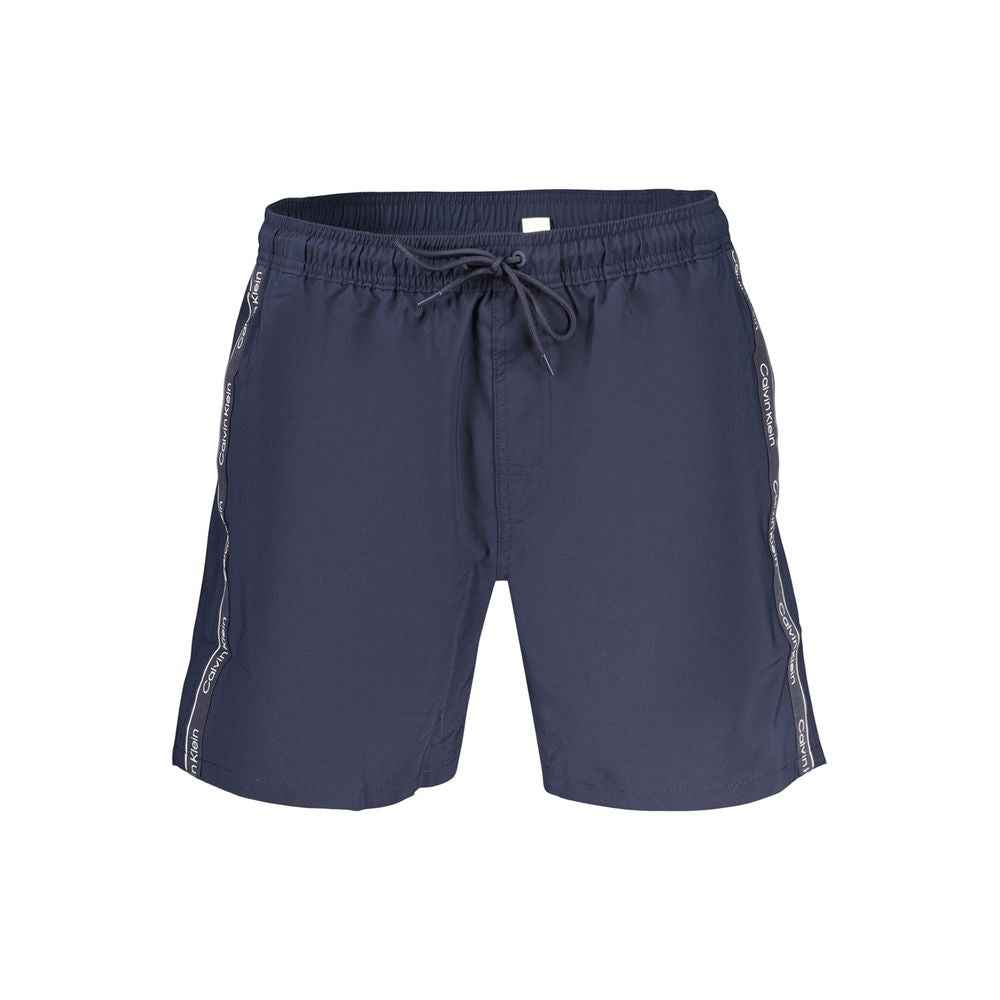 Blue Polyester Men's Swim Shorts