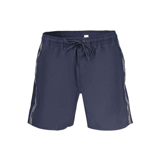 Blue Polyester Men's Swim Shorts