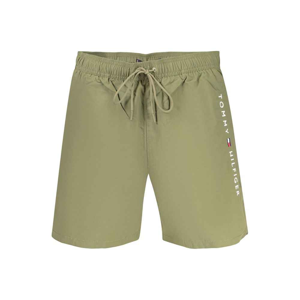 Green Polyester Swim Shorts