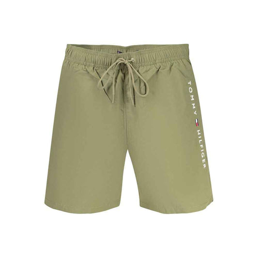 Green Polyester Swim Shorts