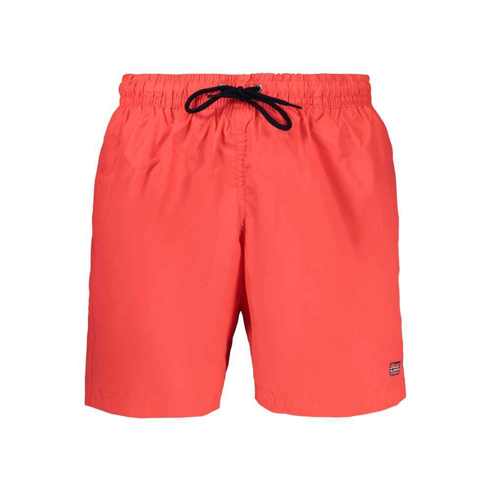 Red Polyamide Men's Swim Boxer