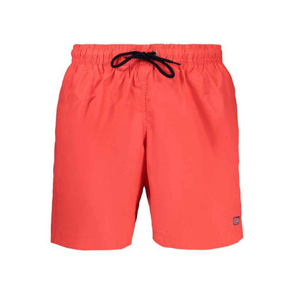 Red Polyamide Men's Swim Boxer