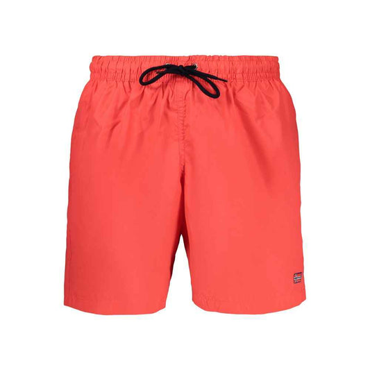 Red Polyamide Men's Swim Boxer
