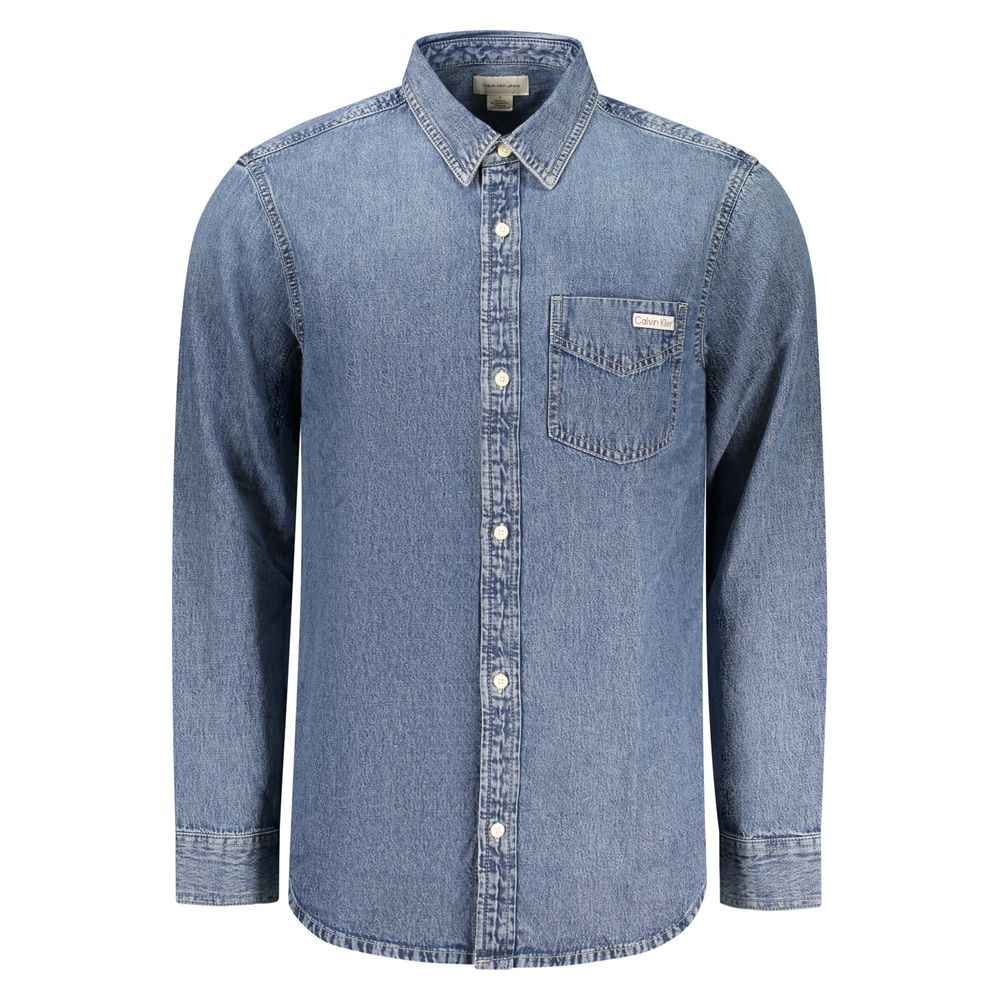Blue Cotton Men's Shirt