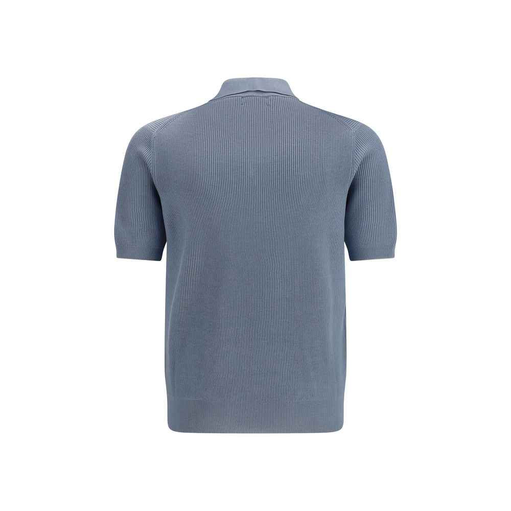 Blue Cotton Polo Shirt