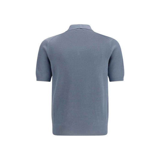 Blue Cotton Polo Shirt