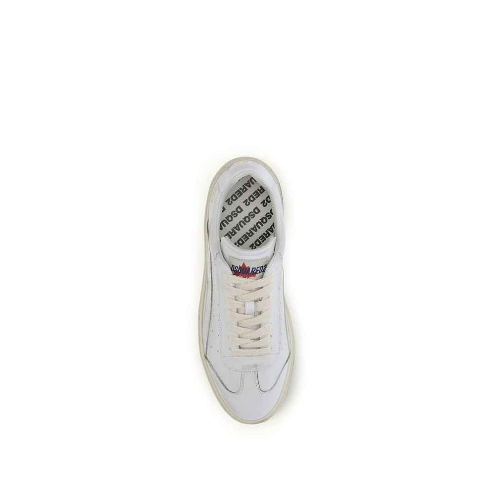 White Calf Leather Bos Taurus Low Top Sneakers