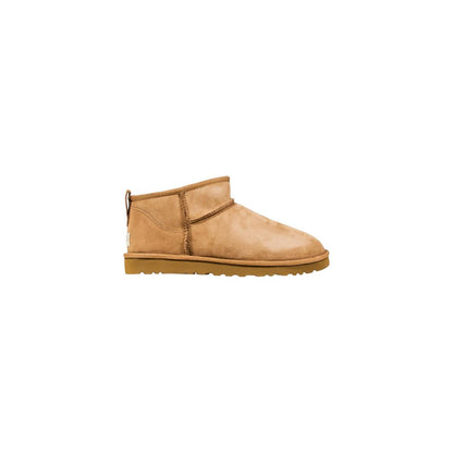 Beige Leather Ankle Boots
