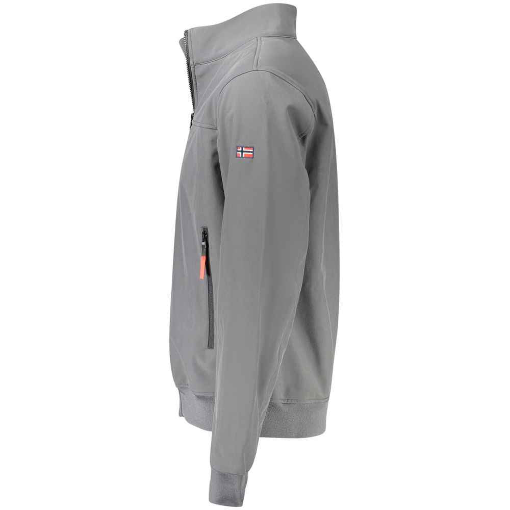 Gray Polyester Men's Jacket