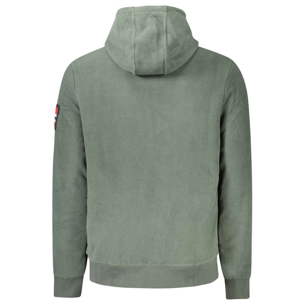 Green Polyester Men's Sweatshirt with Hood