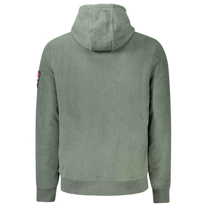 Green Polyester Men's Sweatshirt with Hood