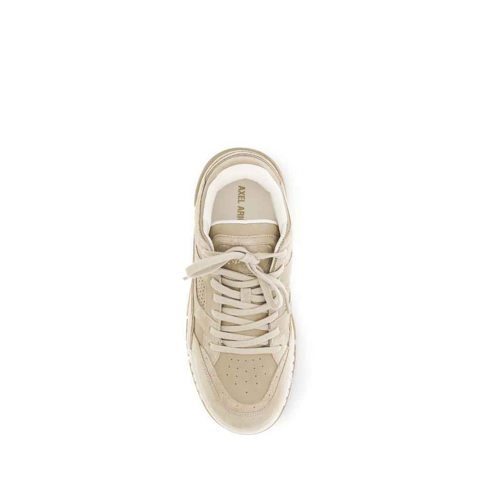 Beige Calf Leather Bos Taurus Athletic Sneakers