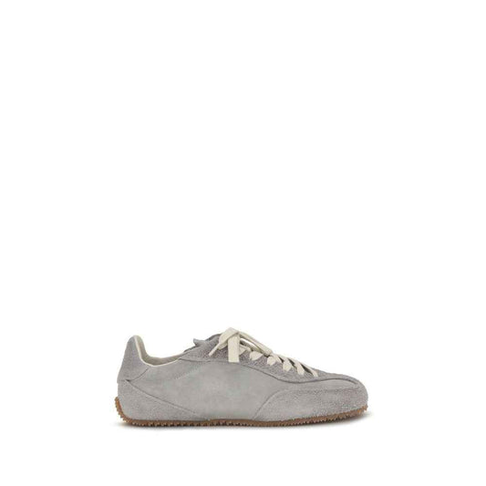 Gray Calf Leather Bos Taurus Low Top Sneakers