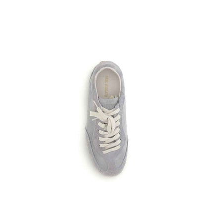 Gray Calf Leather Bos Taurus Low Top Sneakers