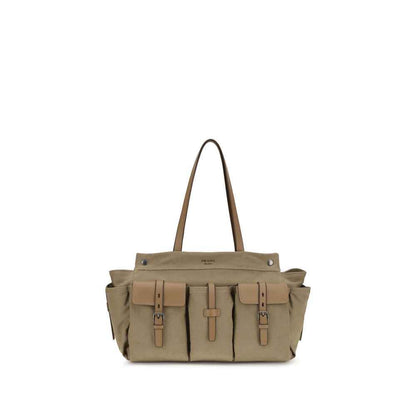 Bicolor Cotton Shoulder Bag