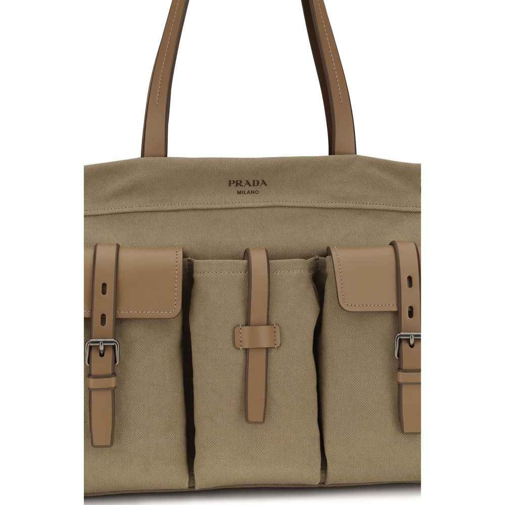 Bicolor Cotton Shoulder Bag