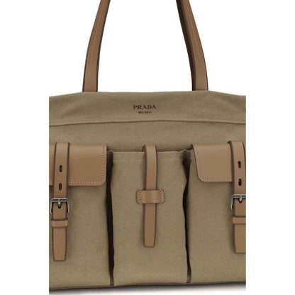 Bicolor Cotton Shoulder Bag