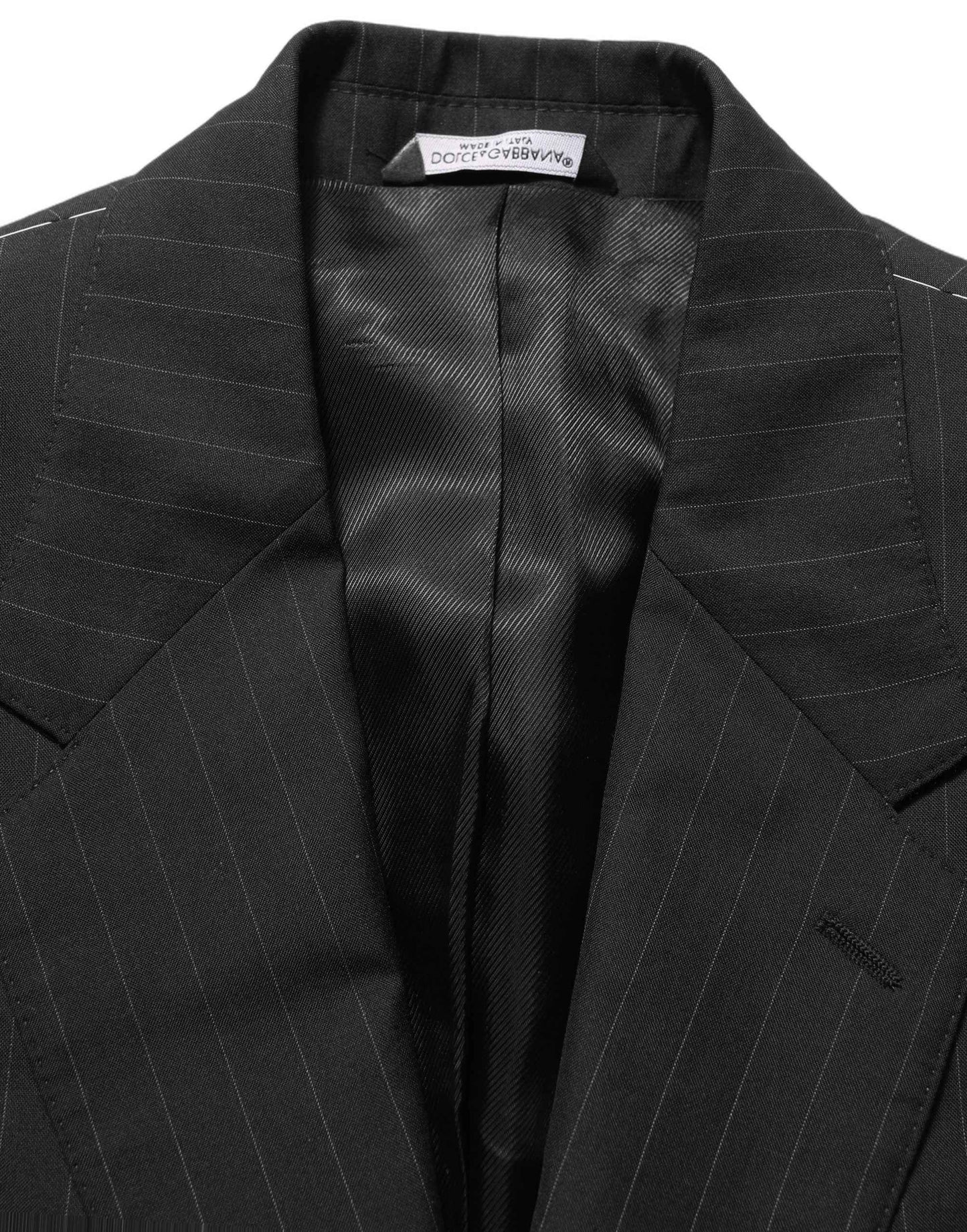 Black Stripes Wool Single Breasted Blazer