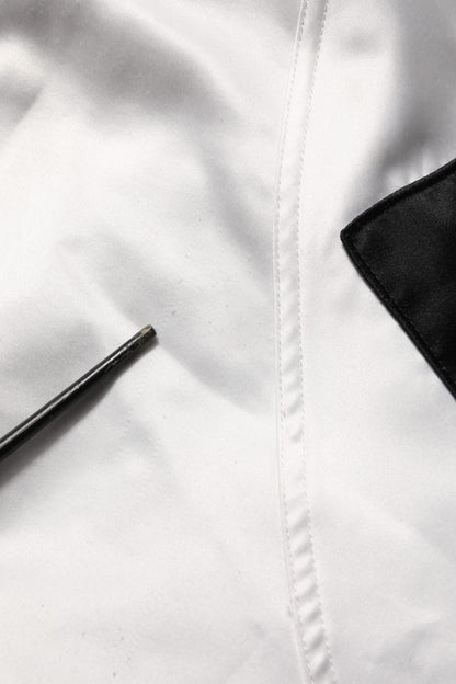 White DG Logo Polyester JerseyBomber Jacket