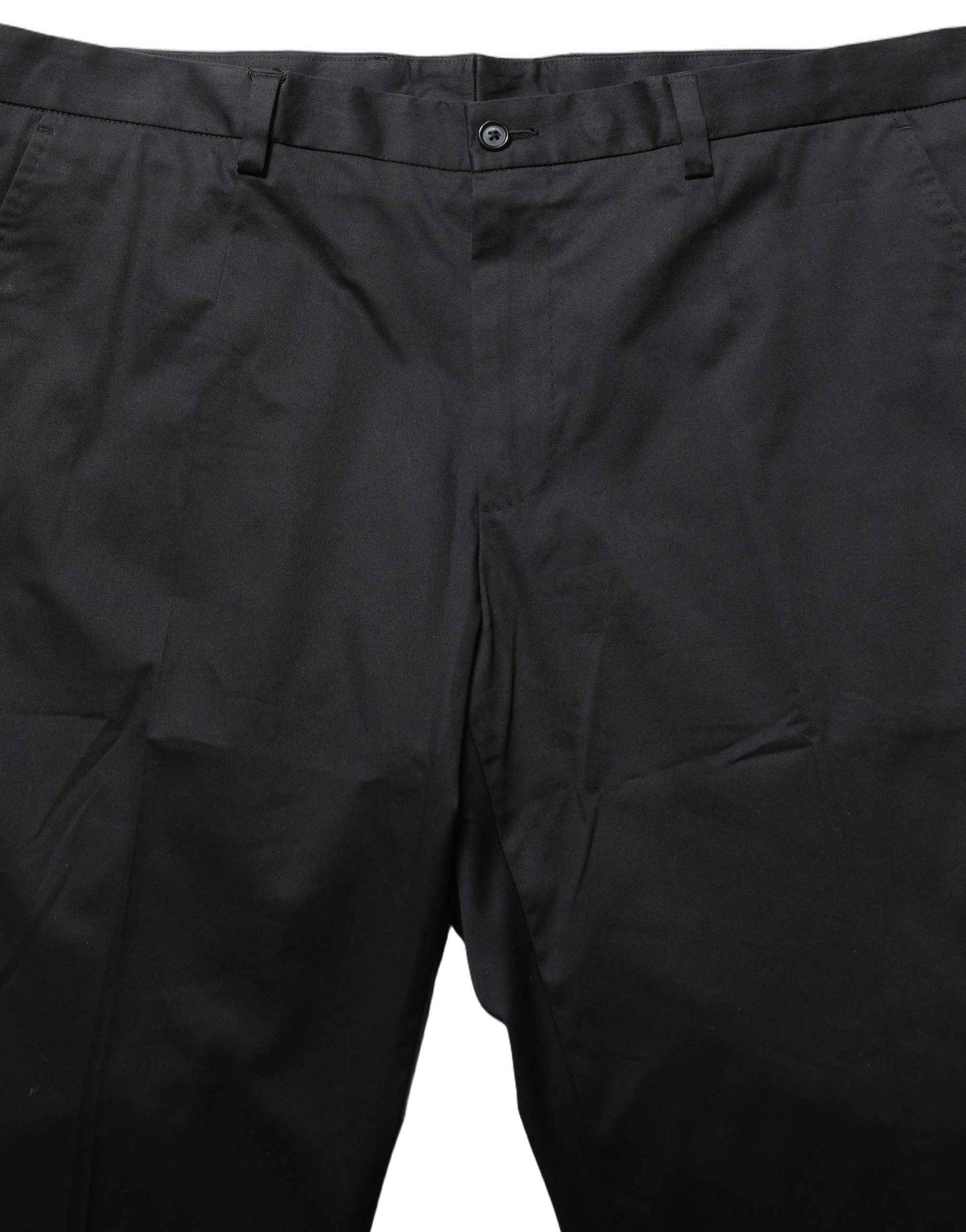 Black Cotton Tapered Leg Dress Trouser Pants