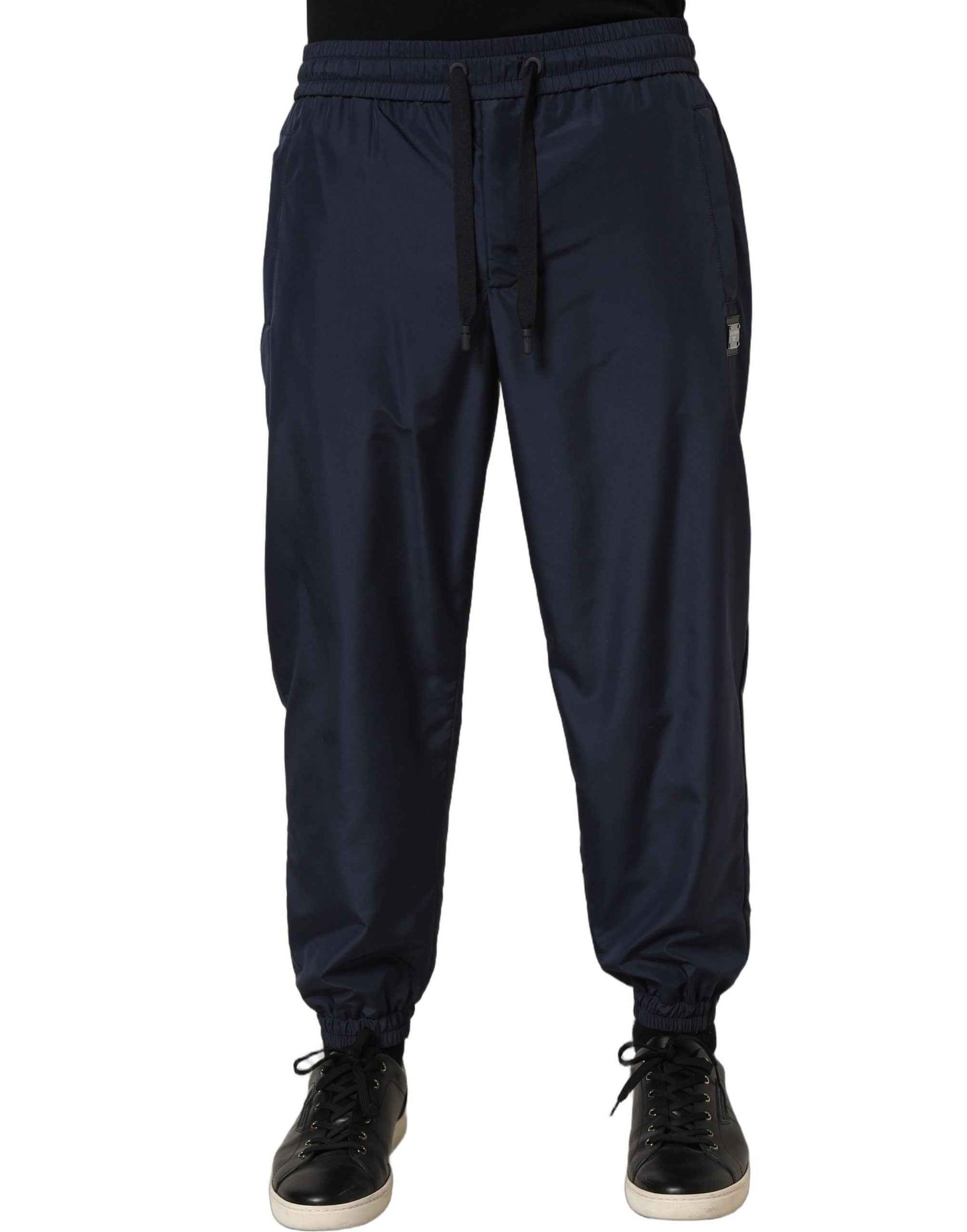 Dark Blue Polyester Jogger Sweatpants Pants