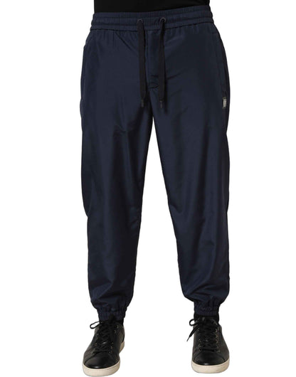 Dark Blue Polyester Jogger Sweatpants Pants