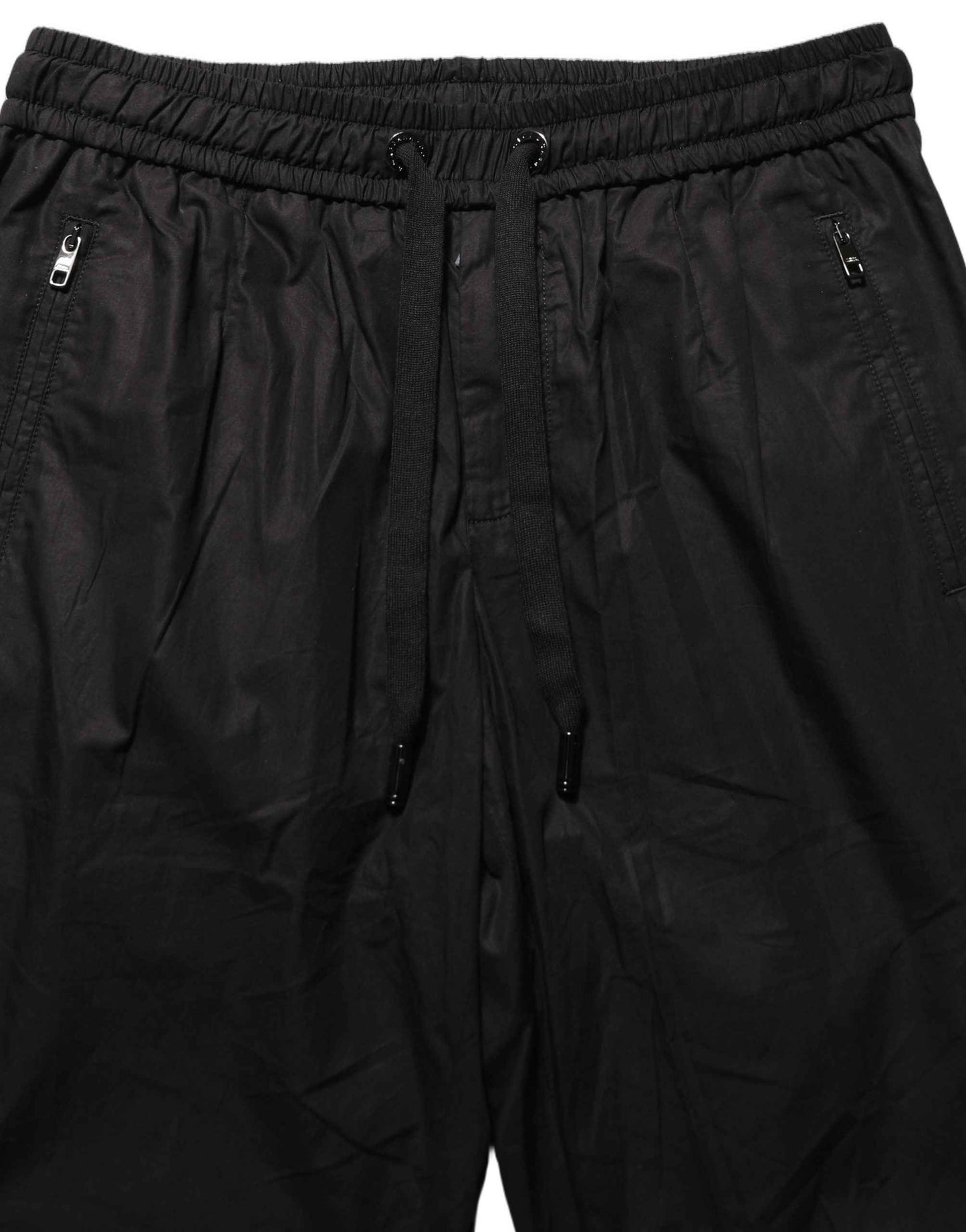 Black Cotton Mid Waist Jogger Sweatpants Pants