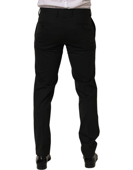 Black Wool Skinny Leg Dress Men Trouser Pants